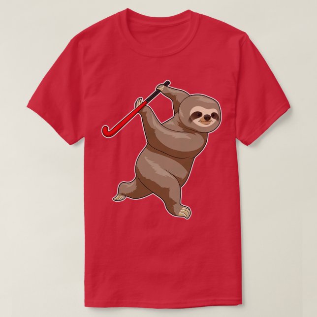 Sloth Hockey Hockey fladdermus T Shirt (Design framsida)