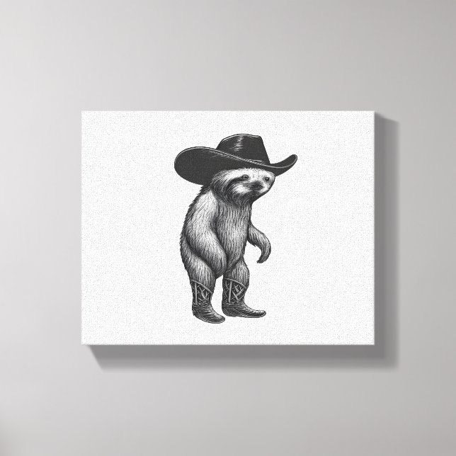 Sloth Howdy Sloth Canvastryck (Framsida)