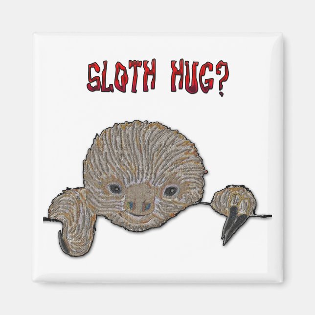 Sloth Hug Baby Sloth Magnet (Framsidan)