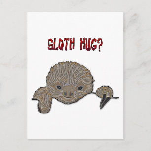 Sloth Hug Baby Sloth Vykort
