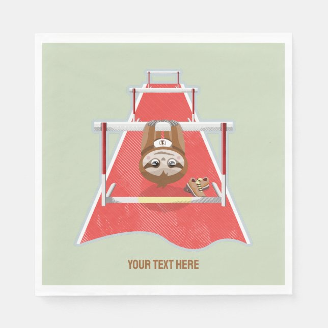 Sloth Hurdles tävling ateletics Pappersservett (Framsidan)