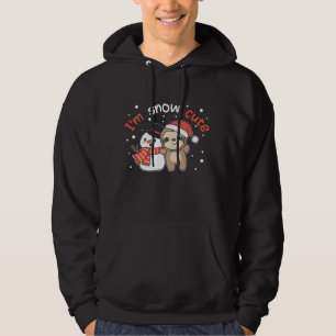 Sloth I är Snö Cute Snögubbe Snö Pun Hoodie