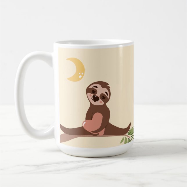 Sloth Illustration Kaffemugg (Vänster)