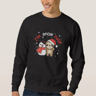 Sloth I'm Snow Cute Snowman Snow Pun Lång Ärmad Tröja