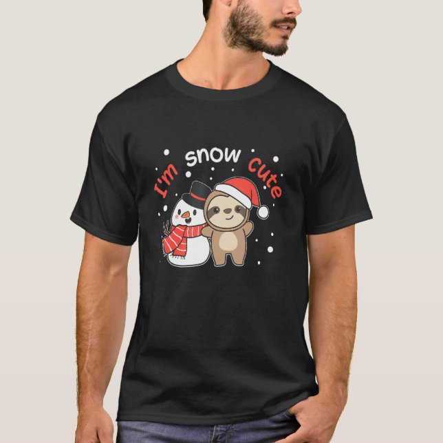 Sloth I'm Snow Cute Snowman Snow Pun T Shirt (Framsida)