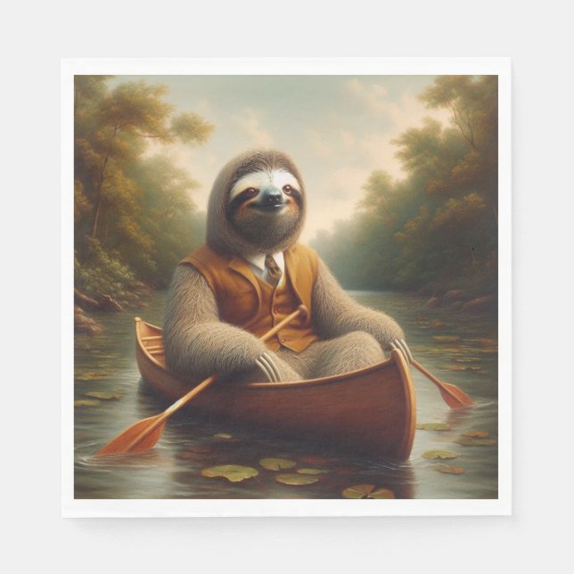 Sloth in A Canoe Pappersservett (Framsidan)