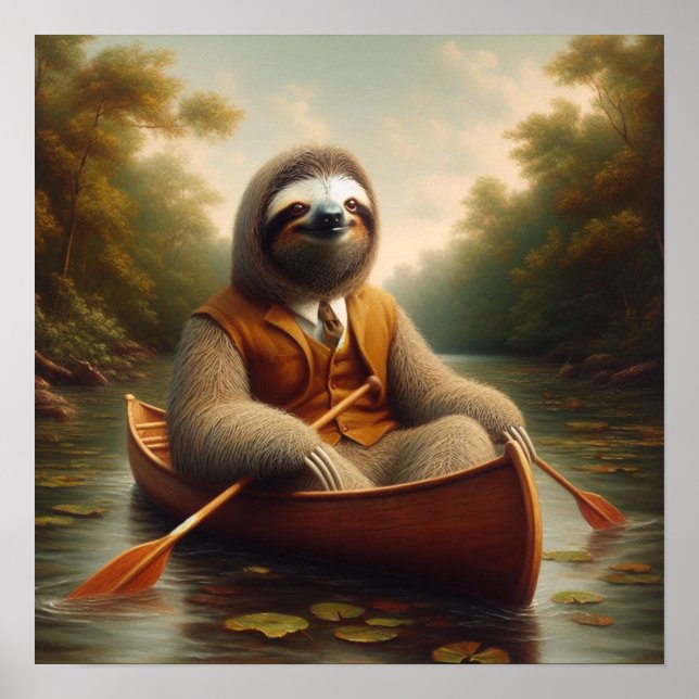 Sloth in A Canoe Poster (Framsidan)