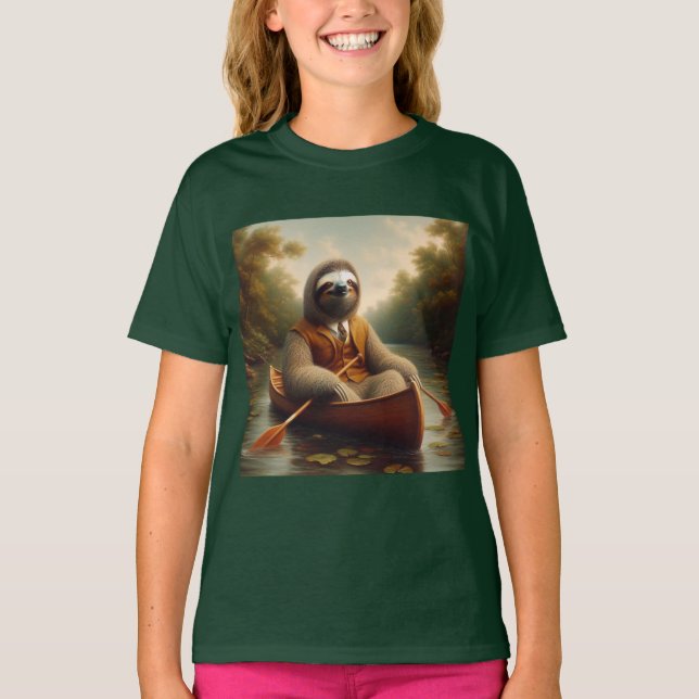 Sloth in A Canoe T Shirt (Framsida)
