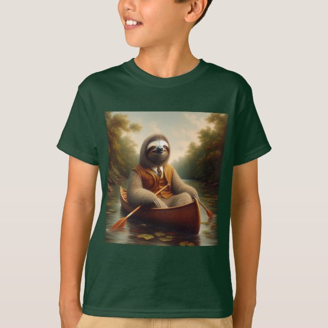 Sloth in A Canoe T Shirt (Framsida)