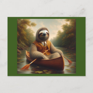 Sloth in A Canoe Vykort