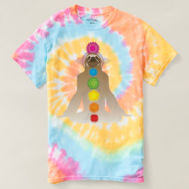 Sloth in Lotus Position w/ Chakras on Tie Dye Tee