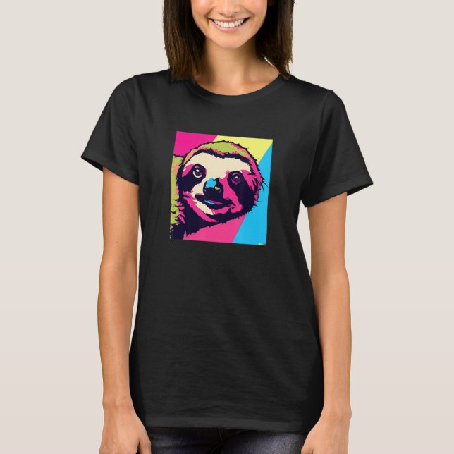 Sloth in Pop Style T Shirt (Framsida)