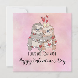 Sloth in  Yoga Class on Valentine's Day  Julkort