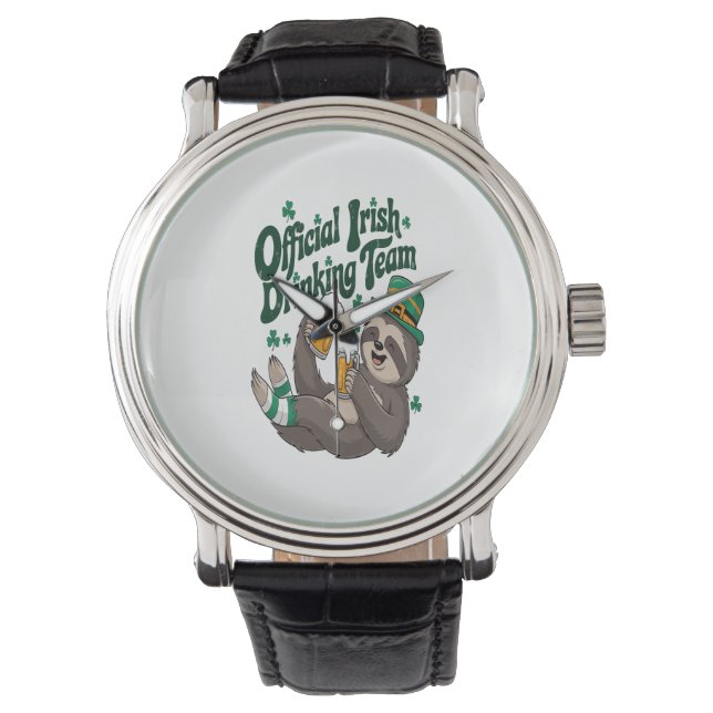 Sloth Irish Drinking St patrick's day Armbandsur (Framsida)