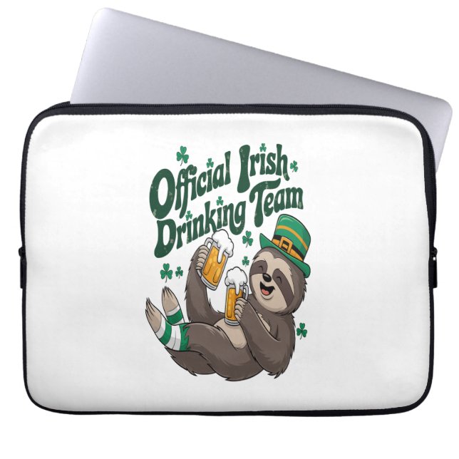 Sloth Irish Drinking St patrick's day Laptop Fodral (Framsidan)