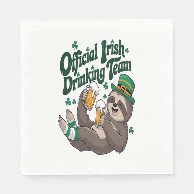 Sloth Irish Drinking St patrick's day Pappersservett (Framsidan)