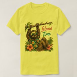 Sloth Island Time T-Shirt | Tropisk Tee