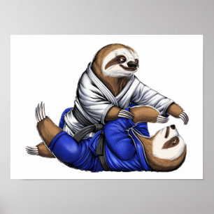 Sloth Jiu-Jitsu Wrestlers Poster