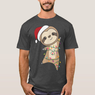 Sloth jul Animals Fairy Ljus Sloth Christm T Shirt
