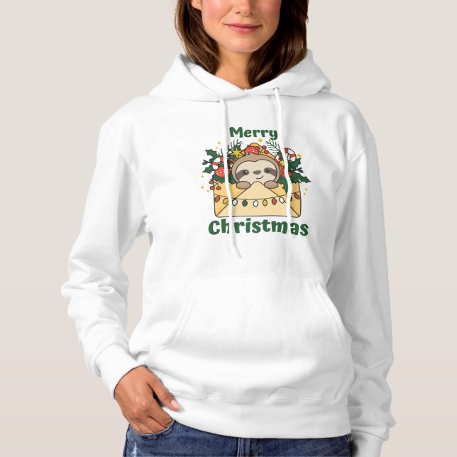 Sloth jul Brev Winter Animals Sloths T Shirt (Framsida)