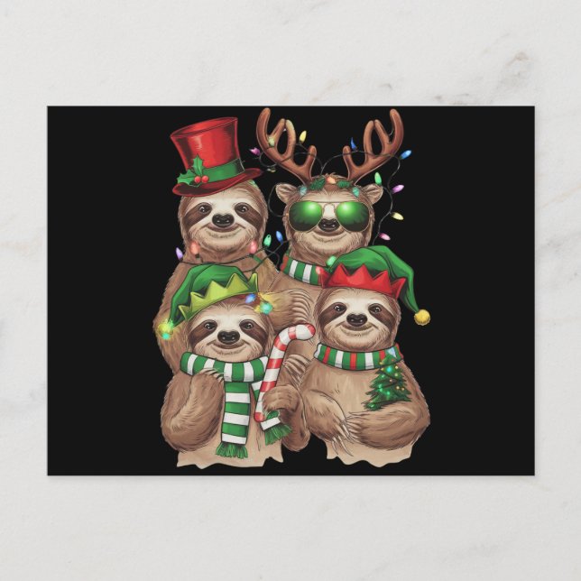 Sloth jul Merry Slothmas Sloth Älskare Gift Helg Vykort (Framsida)