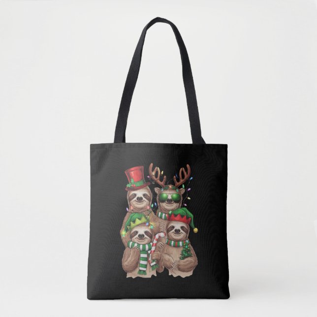Sloth jul Merry Slothmas Sloth Älskare Gift Tygkasse (Framsida)