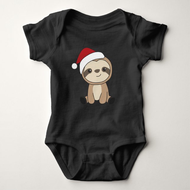 Sloth jul Snö Winter Animals Sloths Baby Bo T Shirt (Framsida)