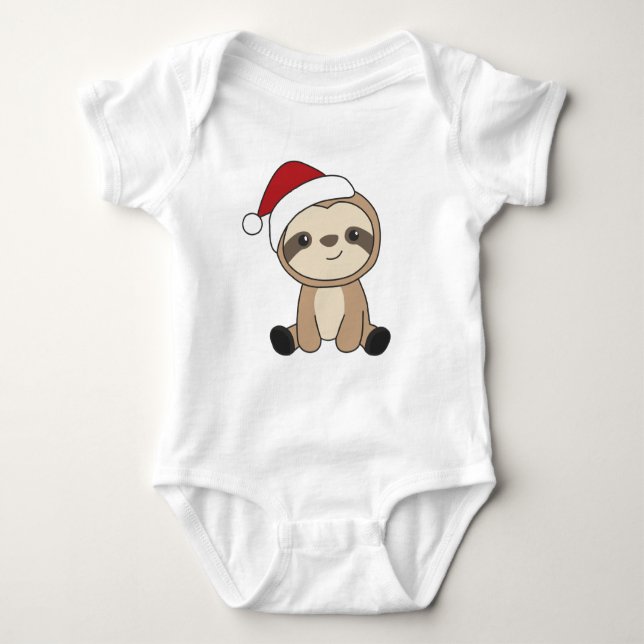 Sloth jul Snö Winter Animals Sloths Baby Bo T Shirt (Framsida)