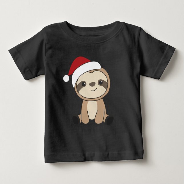 Sloth jul Snö Winter Animals Sloths Baby T- T Shirt (Framsida)