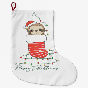 Sloth jul Snö Winter Animals Sloths Coffee  Stor Julstrumpa