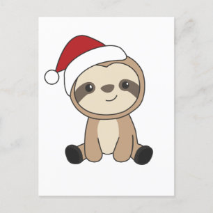 Sloth jul Snö Winter Animals Sloths Helg Vykort