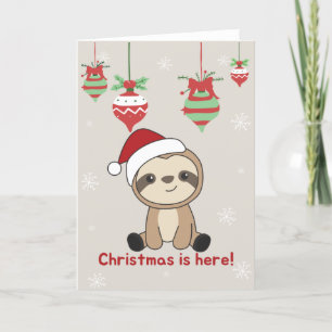 Sloth jul Snö Winter Animals Sloths Helgdag Helgkort