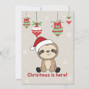 Sloth jul Snö Winter Animals Sloths Helgdag Julkort