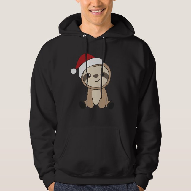 Sloth jul Snö Winter Animals Sloths Hoodie (Framsida)