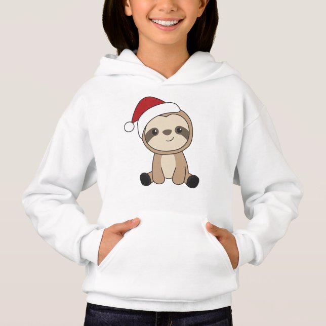 Sloth jul Snö Winter Animals Sloths Hoodie T Shirt (Framsida)