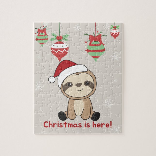 Sloth jul Snö Winter Animals Sloths Jigszawa Pussel (Vertikal)