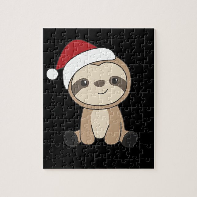 Sloth jul Snö Winter Animals Sloths Jigszawa Pussel (Vertikal)