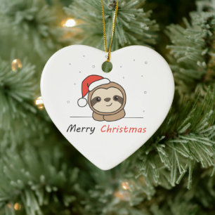 Sloth jul Snö Winter Animals Sloths Julgransprydnad Keramik