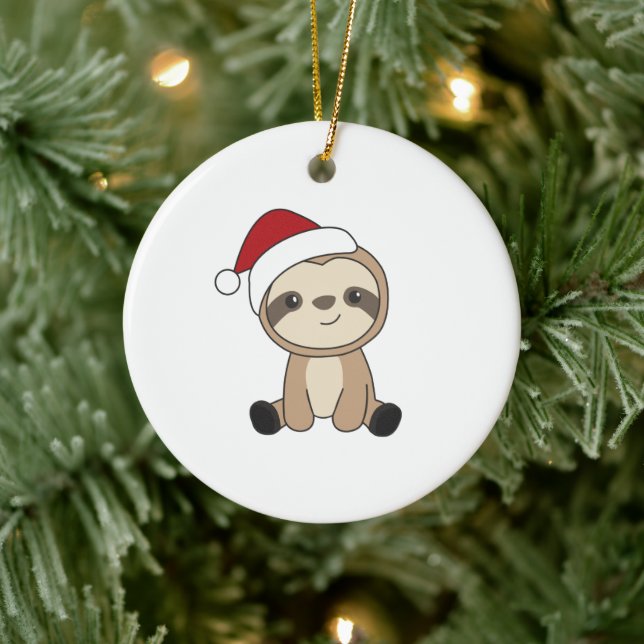Sloth jul Snö Winter Animals Sloths Julgransprydnad Keramik (Träd)