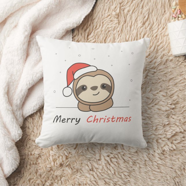 Sloth jul Snö Winter Animals Sloths Kudde (Filt)
