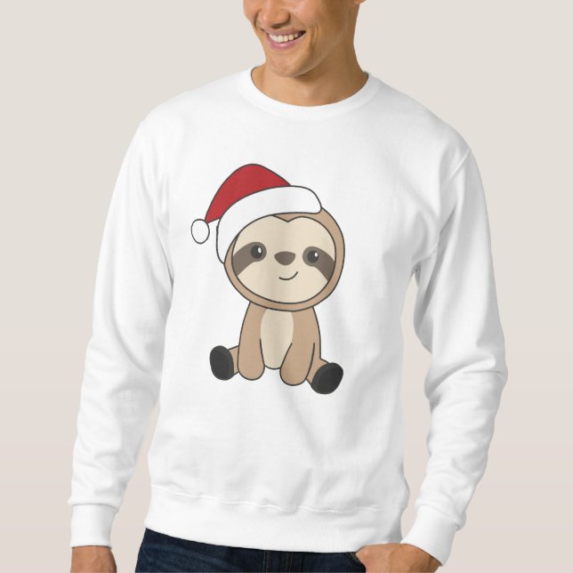 Sloth jul Snö Winter Animals Sloths Lång Ärmad Tröja (Framsida)