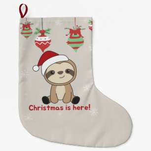 Sloth jul Snö Winter Animals Sloths Large C Stor Julstrumpa