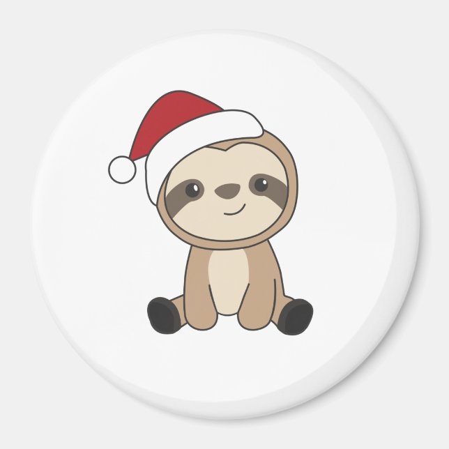 Sloth jul Snö Winter Animals Sloths Magnet (Framsidan)