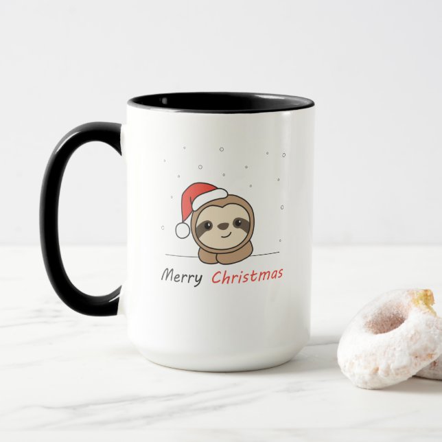 Sloth jul Snö Winter Animals Sloths Mugg (Med munk)