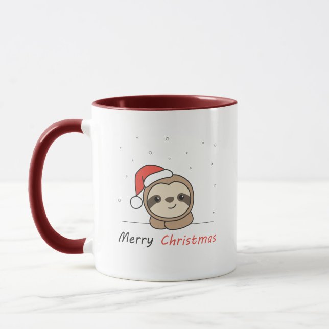 Sloth jul Snö Winter Animals Sloths Mugg (Vänster)