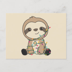 Sloth jul Snö Winter Animals Sloths Postcar Vykort