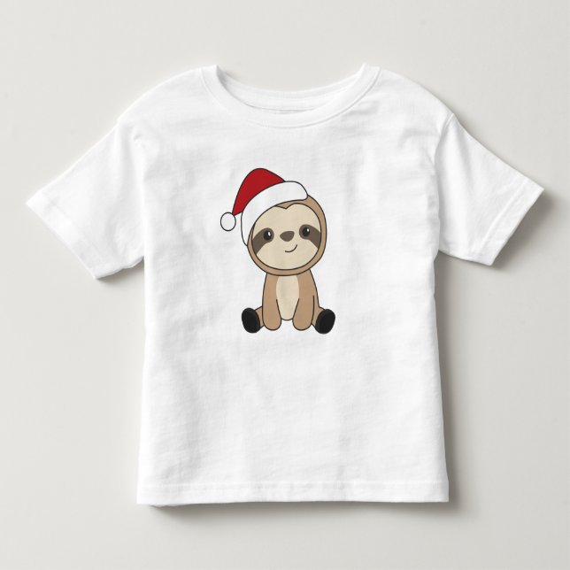 Sloth jul Snö Winter Animals Sloths Småbarn T Shirt (Framsida)