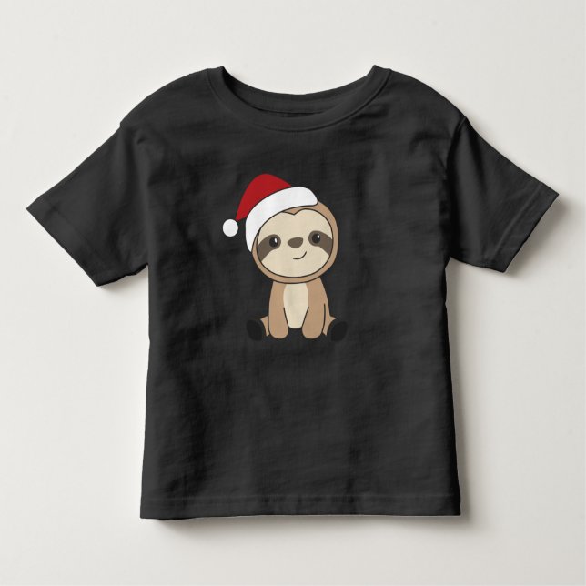 Sloth jul Snö Winter Animals Sloths Småbarn T Shirt (Framsida)