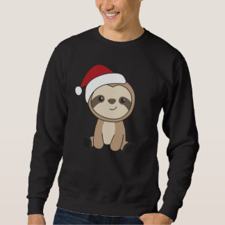 Sloth jul Snö Winter Animals Sloths Sweatsh Lång Ärmad Tröja