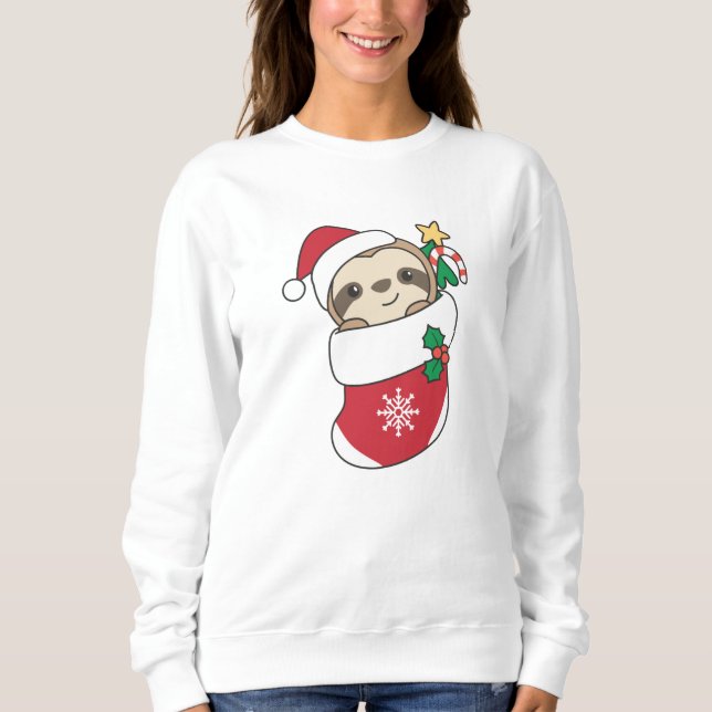 Sloth jul Snö Winter Animals Sloths T Shirt (Framsida)